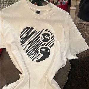Bella Canvas Kids White and Black Heart Tee